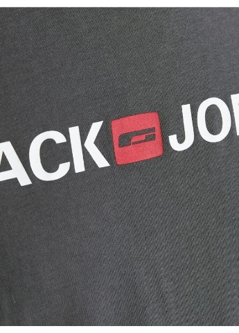 Комбінована футболка jjecorp logo tee ss crew neck noos 12137126-asphalt-detail:slim fit jackandamp;jones l темно-сіри JACK&JONES