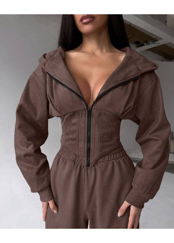 Костюм жіночий капюшон мякий із корсетом штани джогери на резинках No Brand (362051775)