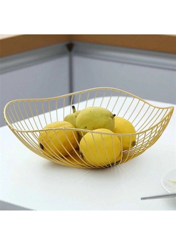 Фруктовница металлическая 7393 25 см золотистая No Brand (335879706)