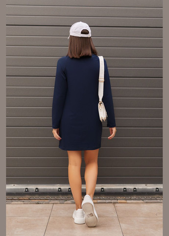 Синя спортивне трикотажне плаття з написом Fashion Girl