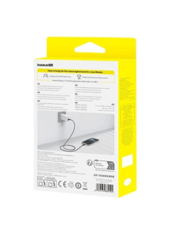 Кабель текстильная оплётка 100W USB-C к USB-C 1м противоударный Baseus (370165113)