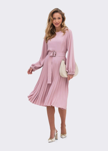 Розовое платье розового цвета с плиссированной юбкой Dressa