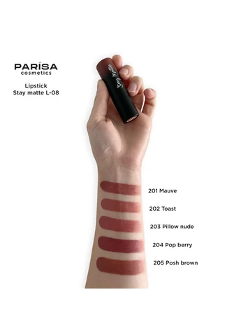 Матовая помада для губ Parisa Cosmetics Stay Matte L-08, 204 Pop berry Вишневая No Brand (385241542)