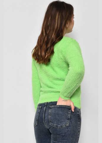 Салатовий зимовий светр жіночий із ангори салатового кольору пуловер Let's Shop