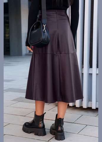 Кофейное деловое, повседневный, кэжуал юбки из эко-кожи цвета марсала Jadone Fashion однотонное