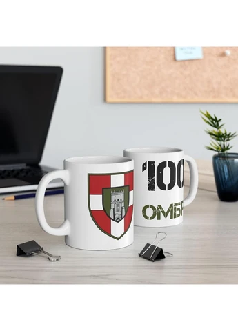 Чашка з шевроном "100-та окрема механізована бригада" No Brand (392062012)