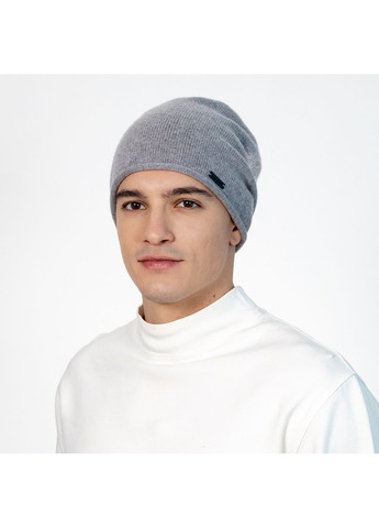 Шапка біні чоловіча вовна сіра АЛІМ 564-459 LuckyLOOK 564-442М (322792653)