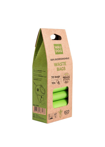 Пакеты из биоразлагаемого полиэтилена 20х25 см 10 рулонов по 7 шт (упаковка 70 шт) WAUDOG (354702177)