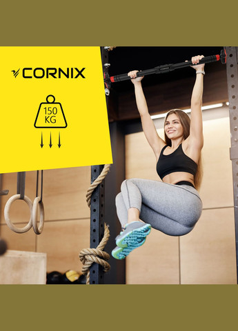 Турник раздвижной Pro+ 100-150 см XR-0288 Black/Red Cornix (322141219)