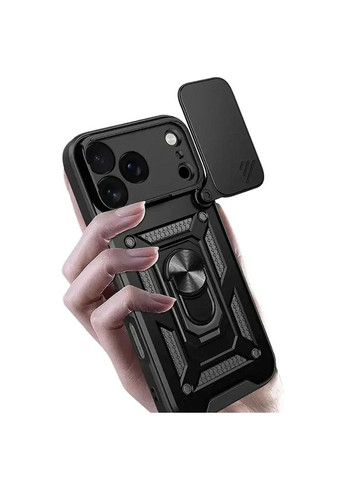 Чохол Shockproof для Apple iPhone 17 Pro - протиударний, з підставкою і шторкою камери - Black Primo (369967414)