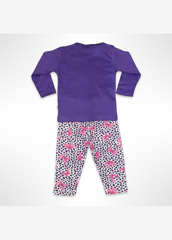 Комбинированная всесезон пижама детская (футболка с длинными рукавами + штаны) (турция) 1 год 80 см фиолетово-розовый (0567) футболка + брюки Oztas