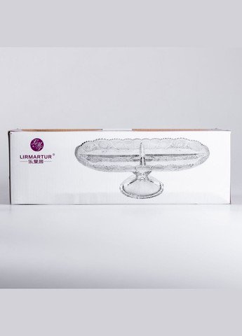 Фруктовая стеклянная на ножке 33.5х15х10.5 см овальная ваза для фруктов Yiwu (322654141)