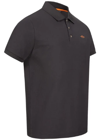 Серая тенниска поло blaser active outfits solid polo shirt dark grey No Brand