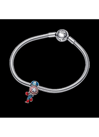 Срібний шарм Пандора "Капітан Америка" Месники 793129C01 Kabluchka (355346801)