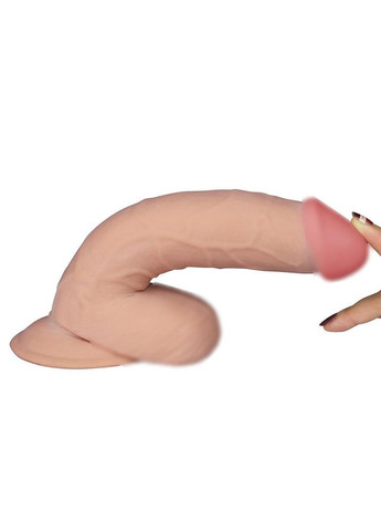 Вібратор кібершкіра 20 см із присоскою інтимні іграшки Ultra Soft Dude Vibrating Lovetoy (317747504)