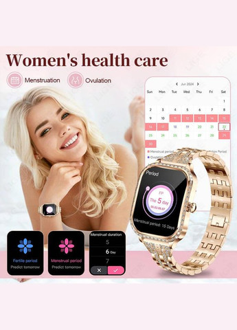 Смарт-годинник жіночий LuxeFit Diamond з моніторингом здоров'я, розумний годинник з унікальним дизайном Smart Watch (331146233)