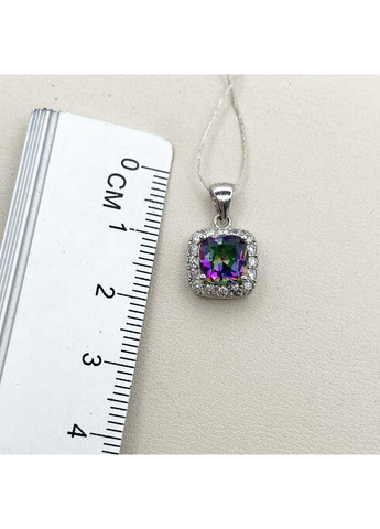 Кулон срібний з містик топазом та кубічним цирконієм 1,7 г No Brand (369737293)