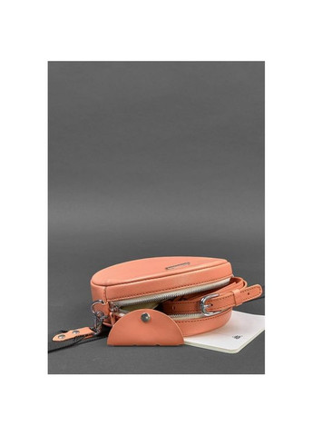 Круглая кожаная сумка женская через плечо Tablet коралловая BlankNote (302008707)