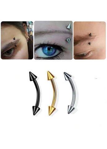 Сережка для пірсингу губи, брови або носа нержавіюча сталь чорна стріла пряма Liresmina Jewelry (311668182)