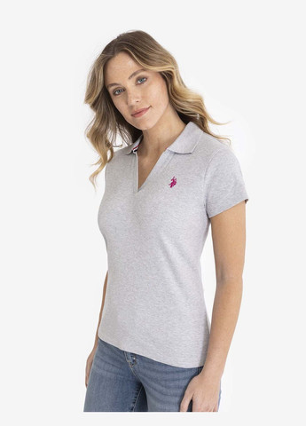 Женская футболка поло LIGHT GRAY HEATHER XS серая U.S. Polo Assn. (294776685)