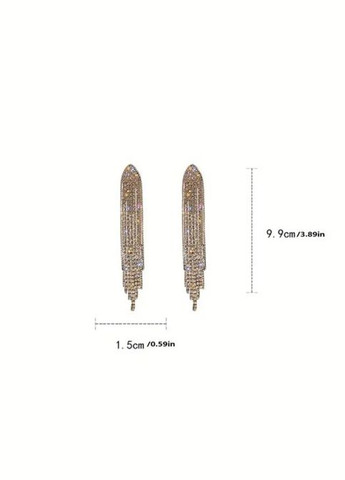 Сережки біжутерія довгі у стразах No Brand (331888240)