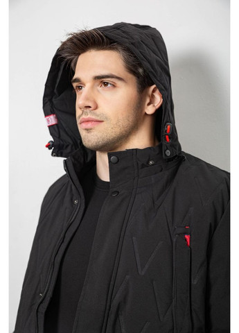 Чорна демісезонна куртка чоловіча демісезонна з капюшоном, колір хакі, 244rl9159al Ager