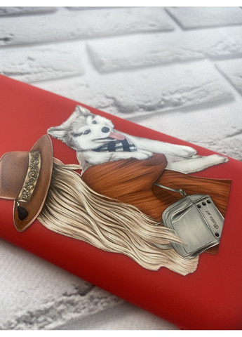 Матовий червоний чохол на Xiaomi Redmi 13C / Poco C65 Дівчина з песиком (принт 115) Creative (355398846)