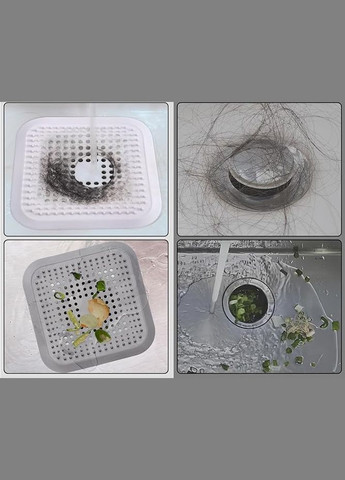 Уловитель волос для ванной комнаты ситечко-фильтр для раковины и душевого трапа No Brand (324834220)