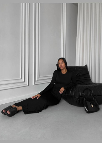 Чорна святковий сукня No Brand однотонна