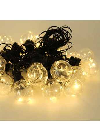 Світлодіодна гірлянда на вікно ялинку з роботою від мережі з'єднувачем лампочками 10 штук 10 м (478692-Prob) Тепла біла Unbranded (308796849)