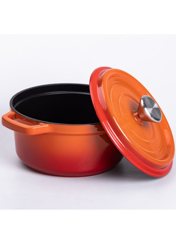 Кокотница чугунная с эмалированным покрытием 2 л, оранжевый Yongkang HP-1-2O No Brand (360977744)