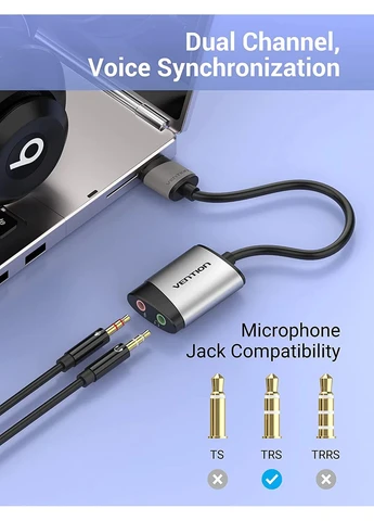 Адаптер 0.15M Gray Metal Type (CDKHB) Vention USB External Sound Card (382946243)