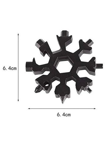 Мультитул-сніжинка 18 в 1 — багатофункціональний інструмент (викрутка, шестигранник, гайковий ключ) / Чорний X-level (337159747)