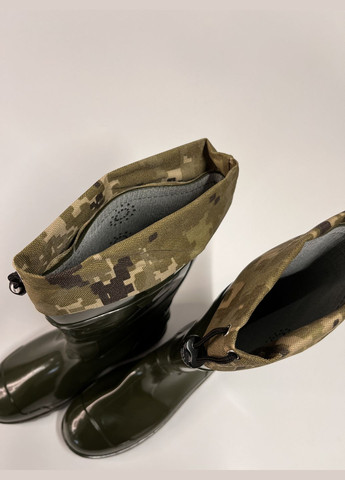 Хаки осенние сапоги из пвх Litma