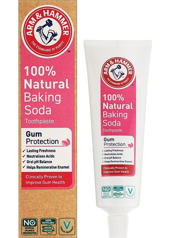 Зубная паста для защиты десен 100% Natural Baking Soda Gum Protection Toothpaste 75ml 1241482 Arm & Hammer (368656846)