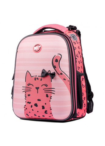 Шкільний рюкзак, каркасний, два відділення, дві бічні кишені, розмір: 38*30*15 см, кораловий Cats Yes (266911812)