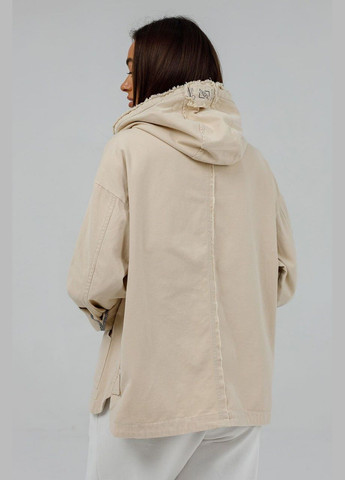 Бежева демісезонна джинсова куртка-толстовка Lora