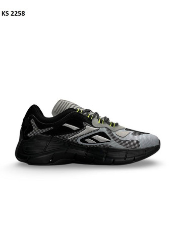 Сірі Осінні кросівки чоловічі reebok zig kinetica ii black grey рібок зіг кінетіка No Brand