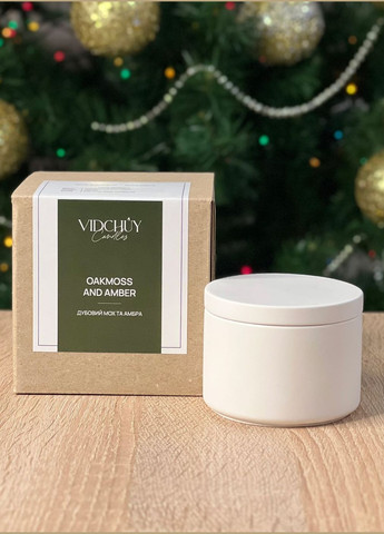Соевая аромасвечка Oakmoss and Amber / Дубовый мох и амбра, 100 мл VIDCHUY свічка у кашпо (314838645)