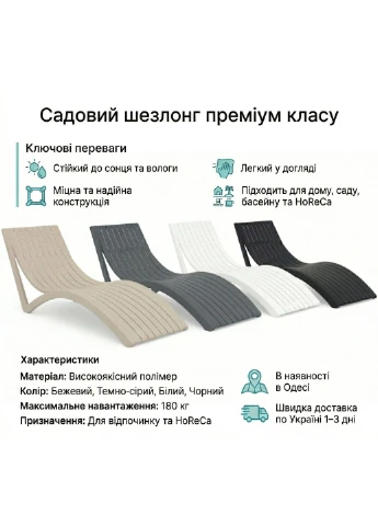 Комплект садовой мебели: 2 шезлонга Slim и столик Ocean Siesta (389920386)
