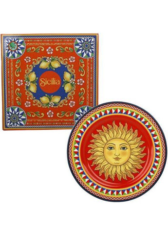 Набір 4 порцелянові тарілки Sicilia "Sole" Ø19см (Сонце) Bona (365248102)