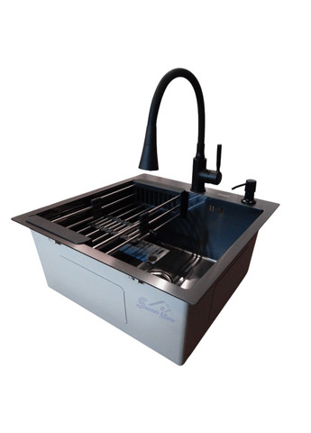 Комплект кухонной мойки Handmade PVD черная HS 5050 (3.0/1.0 мм) Kraft (349512639)