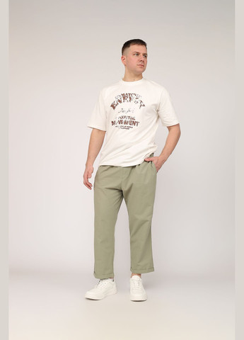 Молочна футболка з коротким рукавом чоловіча колір молочний cb-00269886 Yuki