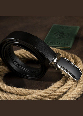 Ремень мужской с черной вставкой на пряжке Vintage черный (sku_20255) No Brand (327820173)