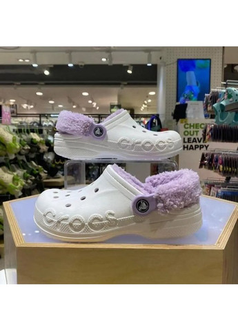 Крокс Теплі Сині Сабо Unisex Baya Fuzz Strap Clog Navy Crocs Lined (349864921)