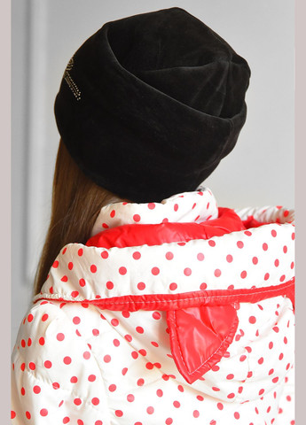 Шапка підліткова для дівчинки велюрова чорного кольору Let's Shop (299147246)