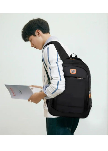 Рюкзак повседневный на каждый день с отделением для ноутбука 22 л 46х31х16 см (477999-Prob) Черный с оранжевой фурнитурой Unbranded (301506747)