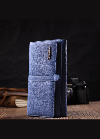 Женский кошелек с отделениями для карт и купюр, натуральная кожа, голубой (sku_21962) No Brand (328218271)