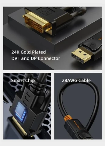 Кабель DisplayPort - DVI (M/M), 1.8 м (CD34K) CABLETIME (402650001)