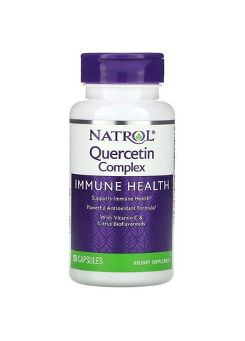 Кверцетин 500 мг Quercetin Complex с витамином С антиоксидант для здоровья иммунной системы 50 капсул Natrol (264648219)